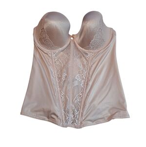 Cassandra Long Line BRA BUSTIER 38C Strapless Romantic Lolita Victorian TAN